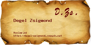 Degel Zsigmond névjegykártya